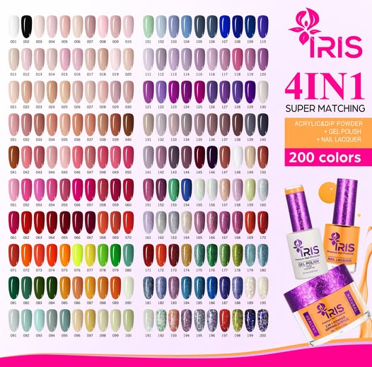 200 Colors 4 In 1 Premium Dipping & Acrylic Powder, Gel & Lacquer